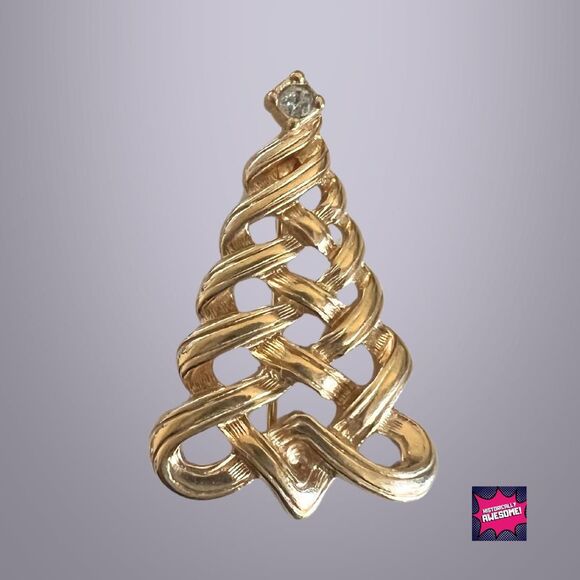 3 - Goldtone Rhinestone Vintage Avon Holiday Pin Brooches - 80-90s - Never Worn - Picture 2 of 5